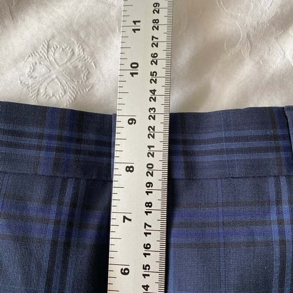 Banana Republic LOGAN Women's Wool Blend Blue Plaid‎ Dress Pants Size 2 - Picture 7 of 10